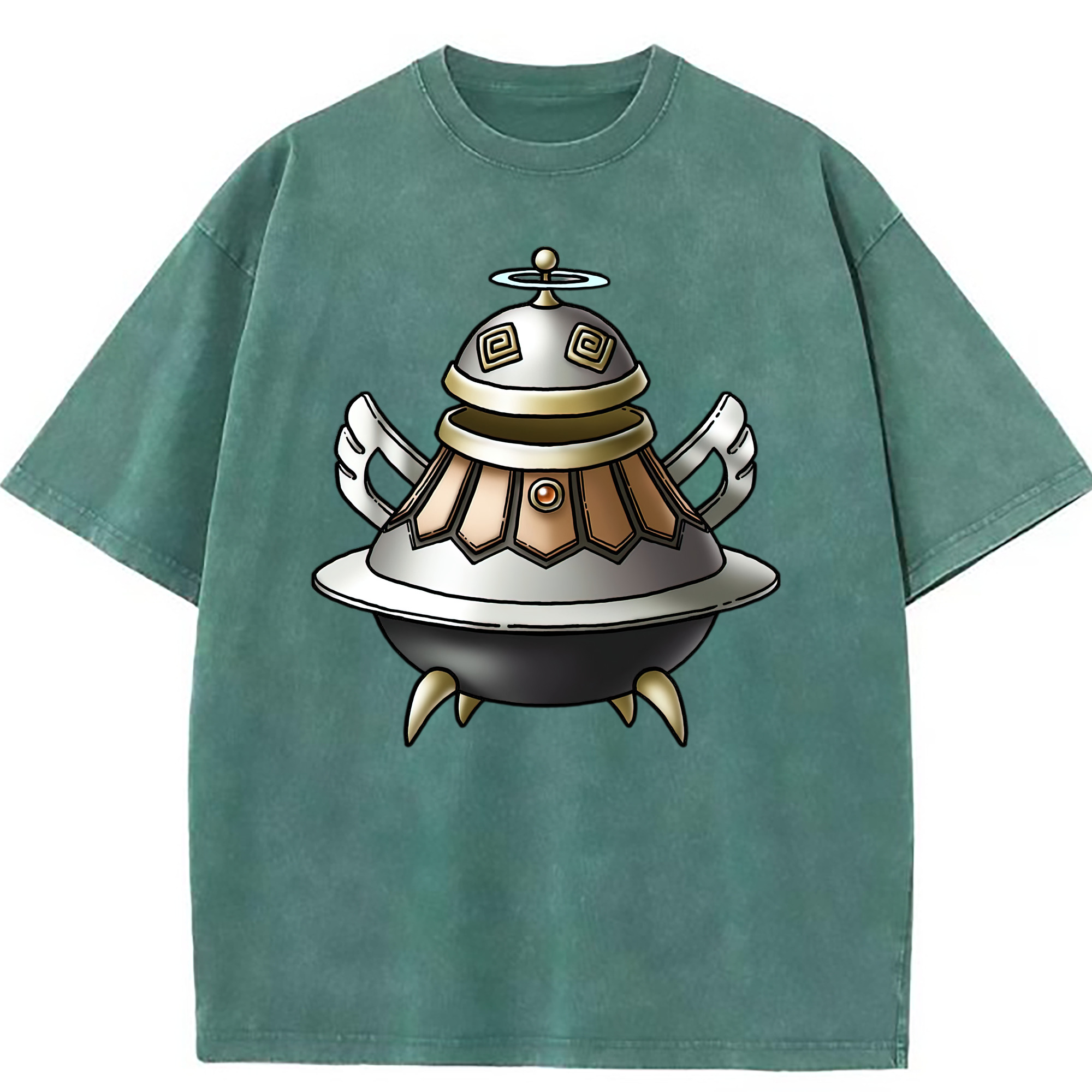 （画像用） ドラゴンクエスト Doragon Kuesuto Dragon Quest 綿100% ヴィンテージ風 半袖Tシャツ（フロントプリント）